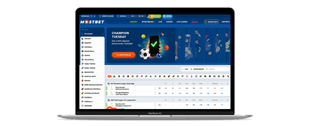 Place your bets and play casino games on the Mostbet platform in Bangladesh